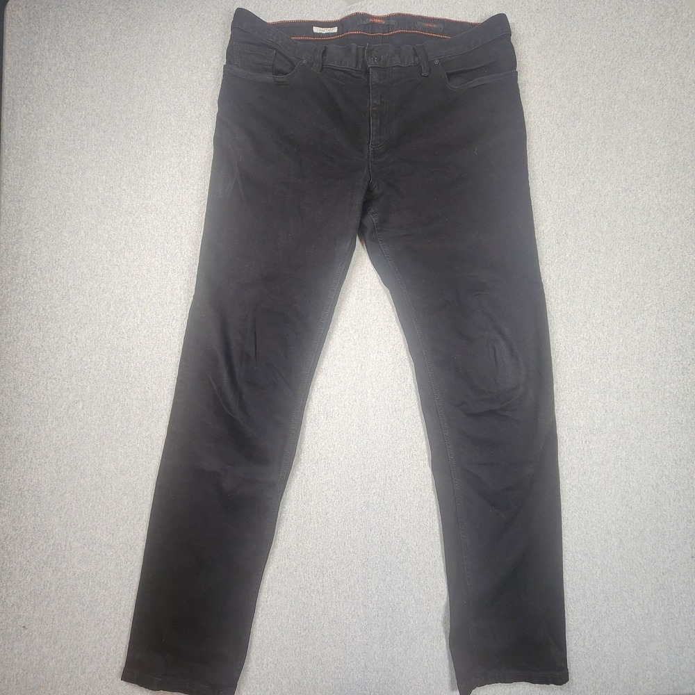 Alberto Pipe Jeans Mens 38x34 Black Good Regular Fit Super Stretch Dual FX 4819